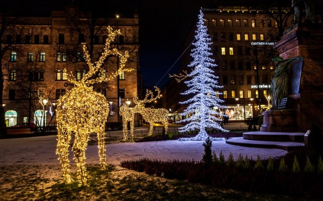 Adornos de Navidad en la calle