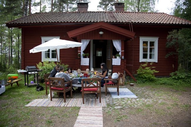 Almuerzo en una cabaña de Särkisalo 