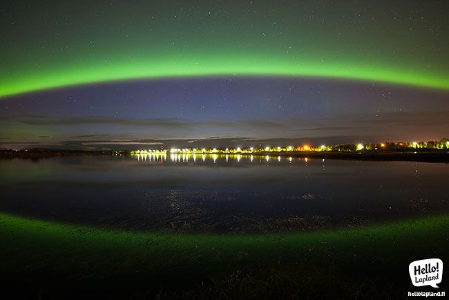 Auora boreal en Rovaniemi, río ounasjoki. Foto: Hello Lapland.