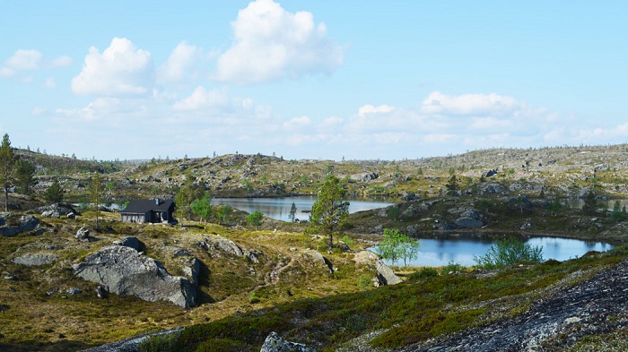 Cabaña (Autiotupa) de Rajapää en el Área Natural de Vätsäri