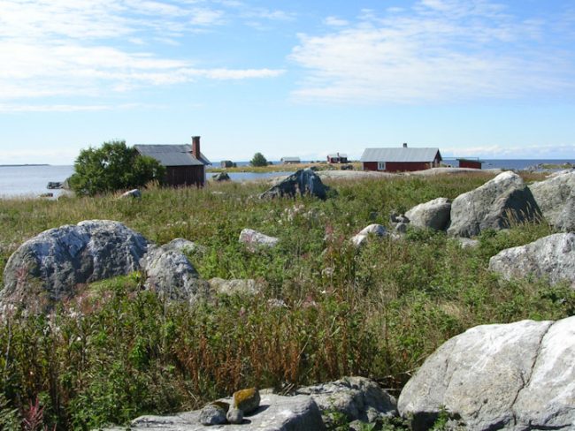 Cabañas en la isla Replot en el archipiélago de Kvarken 