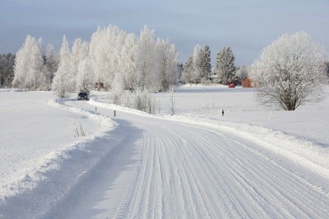 Carretera secundaria en invierno 