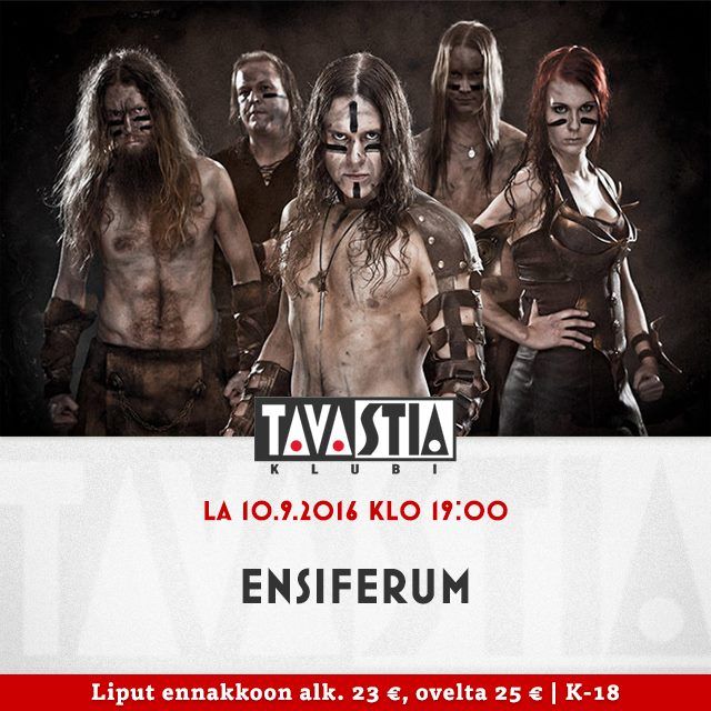 Cartel publicidad concierto de Ensiferum en la sala Tavastia 