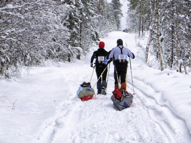 Corredores en uno de los tramos del bosque