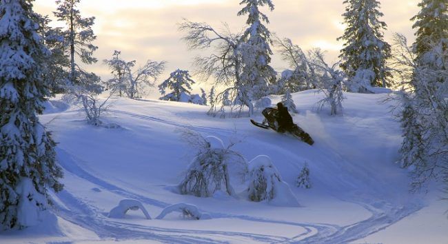 Demostrando las habilidades en nieve profunda 