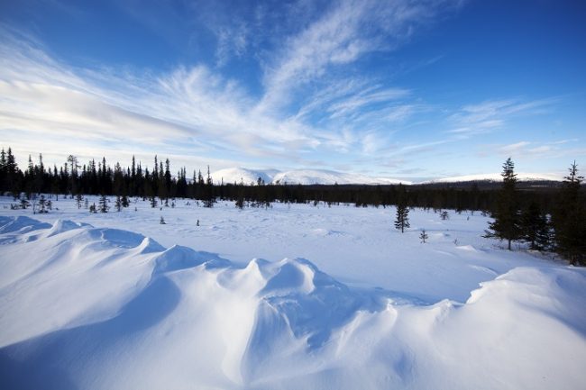 Desde Olos se pueden ver las montañas del Parque Nacional de Pallas-Yllästunturi 