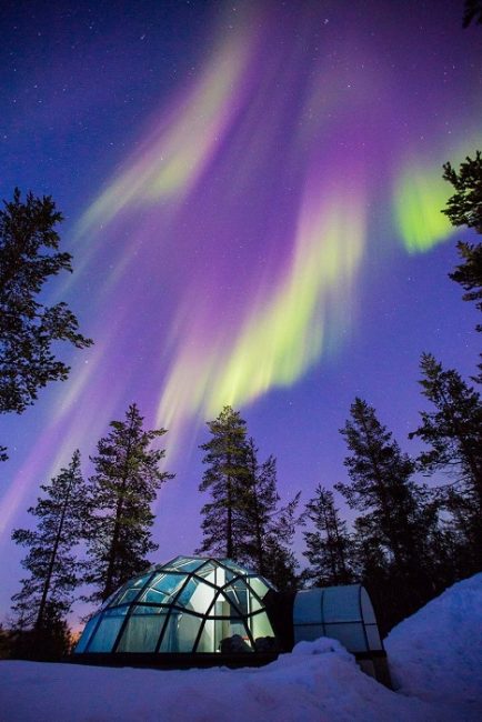 Disfrutar de la Aurora Boreal desde un iglú de cristal es una experiencia única