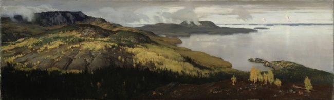 El famoso cuadro del artista finlandés Eero Järnefelt: Paisaje de Otoño en el lago Pielinen 