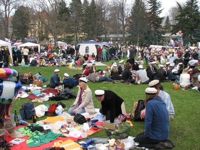 Estudiantes de picnic. Vappu 