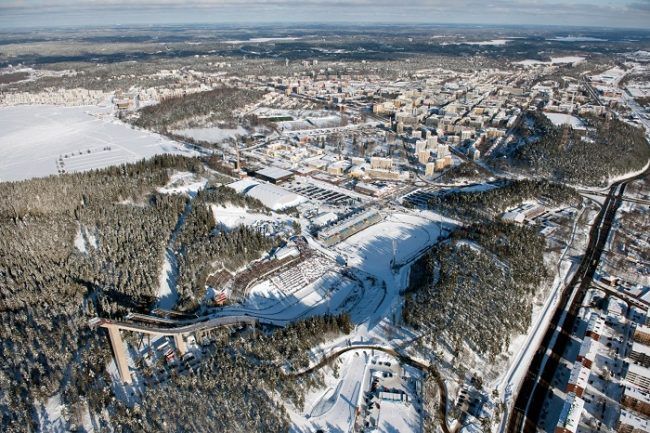 La ciudad de Lahti desde el aire 