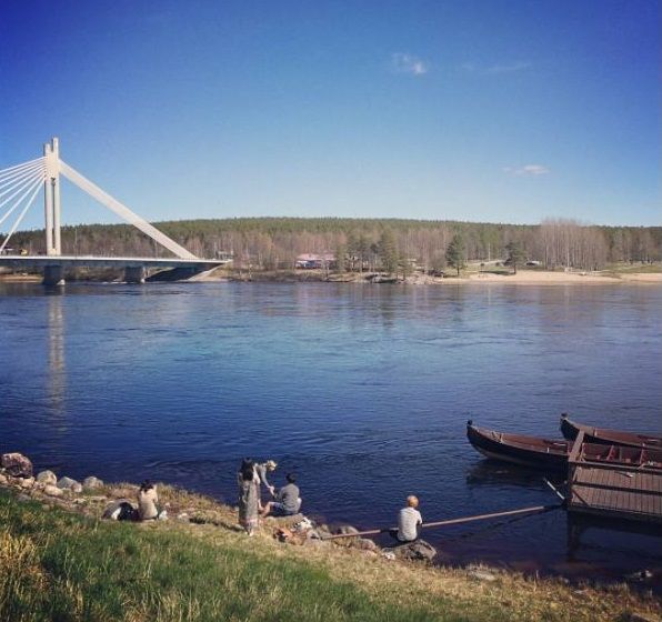 La playa de Rovaniemi, visible en la orilla opuesta 