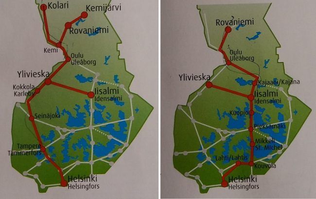 Las dos rutas de tren hacia Laponia 