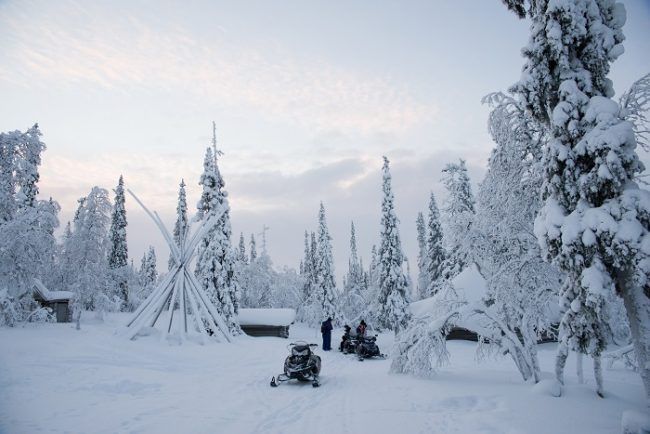 Paisaje de invierno en Saariselkä 