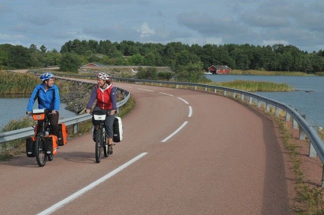 Pedaleando entre agua 