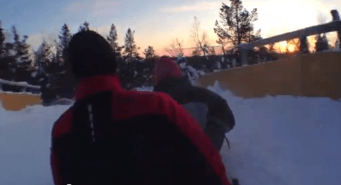 Tren de tres trineos en Saariselkä - Justo antes del primer accidente :)