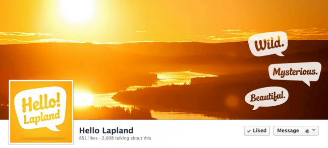 Hello Lapland en Facebook. Descubre Laponia a través de fotografías. Pincha en la imganen para ir a su página de Facebook y dale a me gusta para no perderte ninguna de sus fotos!