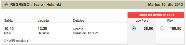 Horarios de vuelos Ivalo-Helsinki