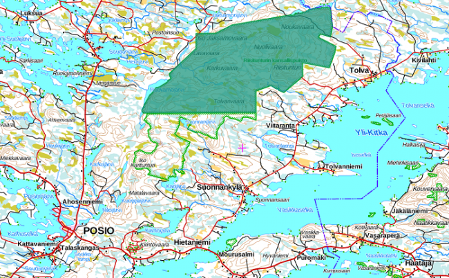 Mapa donde se ubica el Parque Nacional de Riisitunturi