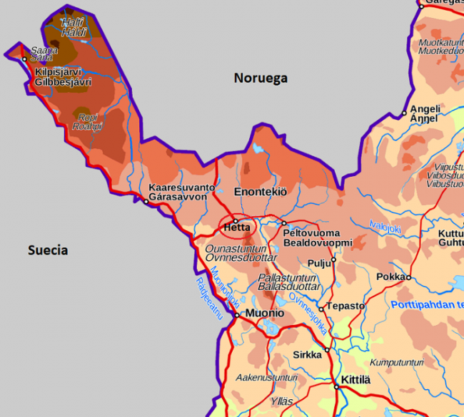 Mapa donde se ubica Hetta-Enontekiö 